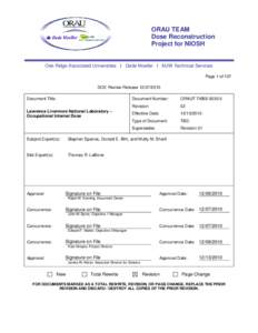 ORAU TEAM Dose Reconstruction Project for NIOSH Oak Ridge Associated Universities I Dade Moeller I MJW Technical Services Page 1 of 107