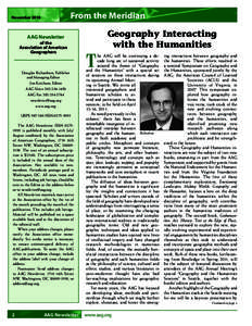 From the Meridian  November 2010 AAG Newsletter of the