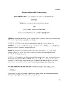 Memorandum of Understanding between Transport Canada and the Royal Canadian Mounted Police (RCMP) and the National Energy Board (NEB) - September 2013