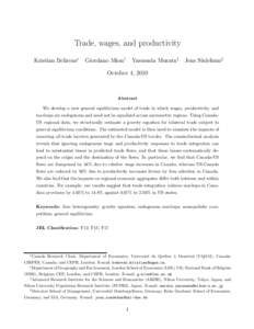 Trade, wages, and productivity Kristian Behrens∗ Giordano Mion†  Yasusada Murata‡