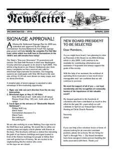 Newsletter Germantown Historical Society INCORPORATED – 1974  SIGNAGE APPROVAL!