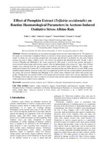 American Journal of Food Science and Technology, 2013, Vol. 1, No. 4, 67-69 Available online at http://pubs.sciepub.com/ajfst/1/4/1 © Science and Education Publishing DOI:[removed]ajfst[removed]Effect of Pumpkin Extract 