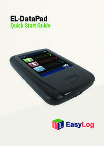 EL-DataPad  Quick Start Guide Welcome Thank you for purchasing an EL-DataPad portable viewer for use