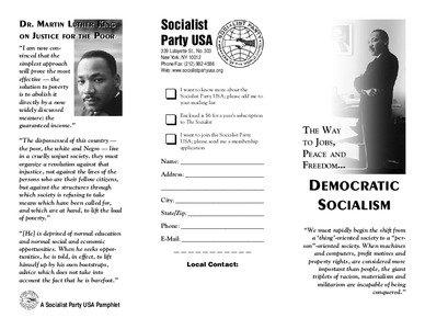 Politics / Economic ideologies / Community organizing / Social democrats / Anglican saints / Martin Luther King /  Jr. / Norman Thomas / Democratic socialism / Socialist Party USA / Socialism / Political philosophy / Democratic socialists