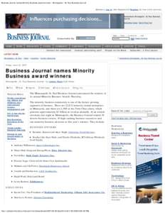Business Journal names Minority Business award winners - Minneapolis / St. Paul Business Journal: