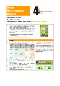 Global Motor Systems Network EMSA Newsletter no[removed]Zurich February 2010:
