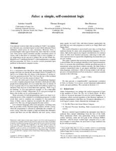 Falso: a simple, self-consistent logic Antoine Amarilli Club Inutile & Estatis, Inc. Scholarly Outreach Division 1 Accounting Dr., Mariana Trench, Intl. Waters 