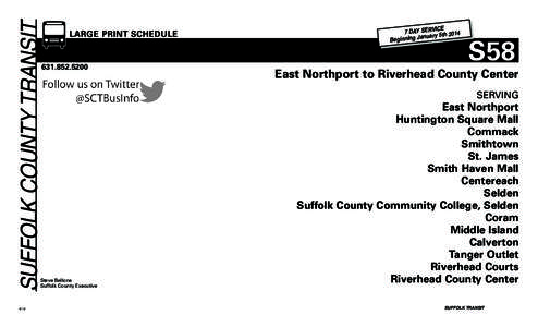 SUFFOLK COUNTY TRANSIT  LARGE PRINT SCHEDULE www.sct-bus.org[removed]