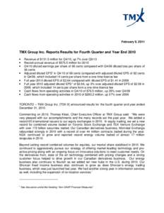 Microsoft Word - TMX Group press release Q4_final 2.doc