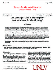 Number 28												 August[removed]Center for Gaming Research Occasional Paper Series University Libraries