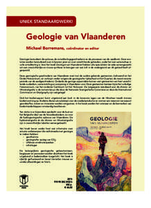 folder Geologie_Opmaak:22 Pagina 1  UNIEK STANDAARDWERK! Geologie van Vlaanderen Michael Borremans, coördinator en editor