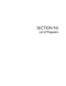 SECTION 9.0  List of Preparers Subsequent Environmental Impact Report