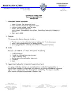 COUNTY OF SAN BERNARDINO PUBLIC AND SUPPORT SERVICES GROUP REGISTRAR OF VOTERS 777 East Rialto Avenue • San Bernardino, CA[removed] • ([removed]