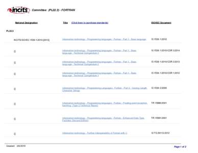 Committee: (PL22.3) - FORTRAN  National Designation Title