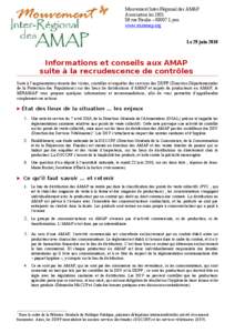 Mouvement Inter-Régional des AMAP Association loi[removed]rue Raulin – 69007 Lyon www.miramap.org Le 29 juin 2010