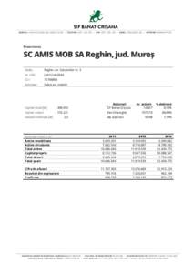 ADRESA CALEA VICTORIEI 35A, ARAD • TELEFON • FAX • EMAIL  • INTERNET WWW.SIF1.RO  Prezentarea SC AMIS MOB SA Reghin, jud. Mureș Sediu: