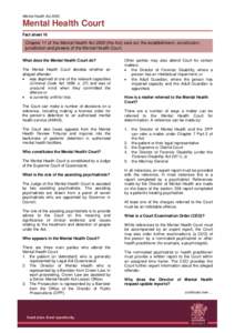 Mental Health Court factsheet