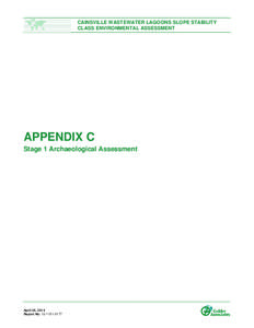 CAINSVILLE WASTEWATER LAGOONS SLOPE STABILITY CLASS ENVIRONMENTAL ASSESSMENT APPENDIX C Stage 1 Archaeological Assessment