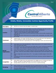 Page 1  Hotels, Motels, Convention Centres Opportunity Profile Description