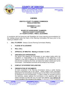 COUNTY OF SISKIYOU COMMUNITY DEVELOPMENT DEPARTMENT Building  Environmental Health  Planning 806 South Main Street· Yreka, California[removed]Phone: ([removed] · Fax: ([removed]www.co.siskiyou.ca.us/phs