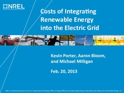 Costs of Integrating Renewable Energy into the Electric Grid