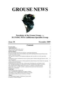GROUSE NEWS  Newsletter of the Grouse Group of the IUCN/SSC-WPA Galliformes Specialist Group Issue 38