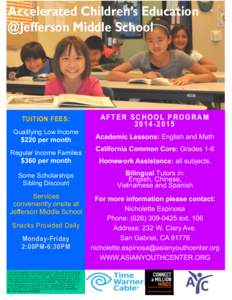 Jefferson Middle School / After-school activity / Geography of California / San Gabriel /  California / San Gabriel Unified School District / Alhambra /  California