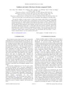 PHYSICAL REVIEW B 74, 224431 共2006兲  Synthesis and study of the heavy-fermion compound Yb5Pt9 M. S. Kim,1 M. C. Bennett,1 D. A. Sokolov,1 M. C. Aronson,1 J. N. Millican,2 Julia Y. Chan,2 Q. Huang,3 Y. Chen,3,4 and J.