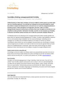 Persbericht  Scherpenzeel, 3 juli 2014 Feestelijke afsluiting campagnewedstrijd FrisValley Scholieren Accent vliegen per helikopter naar schoolfeest