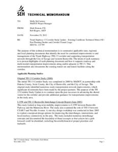 TECHNICAL MEMORANDUM TO: Molly McCartney MnDOT Project Manager