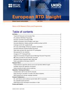 British Council online bulletin  MAY 2010 News on EU Research Policy and Programmes