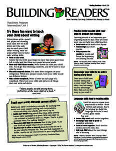 Reading Readiness • March 2014  ® How Families Can Help Children Get Ready to Read  Readiness Program
