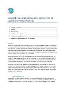 General ethical guidelines for employees at Gjøvik University College 1