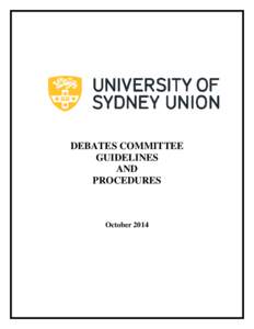 DEBATES COMMITTEE GUIDELINES AND PROCEDURES  October 2014