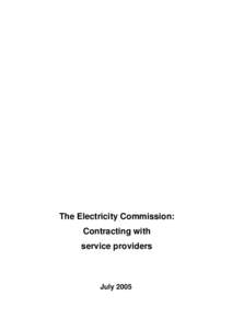 The Electricity Commission: Contracting with service providers