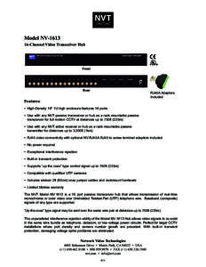 Model NVChannel Video Transceiver Hub Front