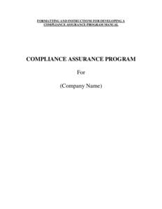 Bureau of Construction Codes - Compliance Assurance Program Example