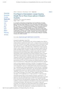 First Report of Sarocladium oryzae Causing Sheath Rot on Rice (Oryza sativa) in Western Australia APSnet  >  Publications  >  Plant  Disease  >  2012  >  September