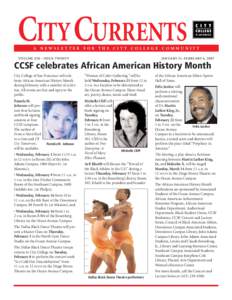 CITY CURRENTS  A NEWSLETTER FOR THE CITY COLLEGE COMMUNITY VOLUME XIX • ISSUE TWENTY