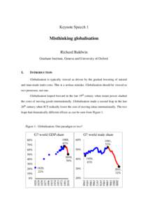 Keynote Speech 1  Misthinking globalisation Richard Baldwin Graduate Institute, Geneva and University of Oxford.