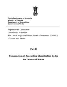Controller General of Accounts Ministry of Finance Department of Expenditure Government of India  Report of the Committee