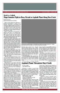The monthly state newsletter for the Tennessee Chapter Sierra Club  Volume 39, Number 2 - February, 2008 David vs. Goliath