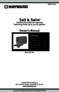 [removed]RevA  Salt & Swim Chlorine Generator for Inground TM