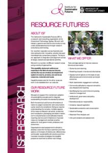 THINK. CHANGE. DO RESOURCE futures ABOUT ISF