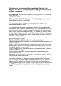 Palliating the Symptoms of Advanced Heart Failure Pilot Project, The Prince Charles Hospital and Royal Brisbane and Women’s Ho