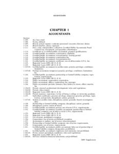 ACCOUNTANTS  CHAPTER 1 ACCOUNTANTS Section 1-105.