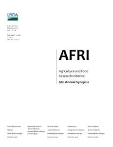 AFRI Agriculture and Food Research Initiative 2011 Annual Synopsis
