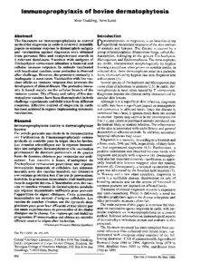 Immunoprophylaxis of bovine dermatophytosis Roar Gudding, Arve Lund