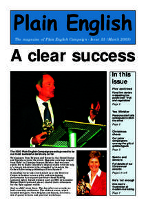 Plain English The magazine of Plain English Campaign - Issue 55 (March[removed]A clear success In this issue