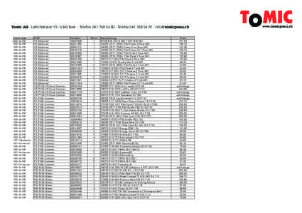 Tomic AG · Lättichstrasse 19 · 6340 Baar · Telefon[removed] · Telefax[removed] · [removed] HerstCode 100-So.RE 100-So.RE 100-So.RE 100-So.RE